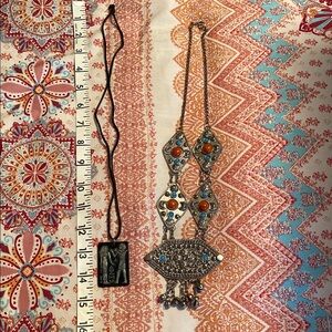 Bohemian Silver and Blue Statement Necklace